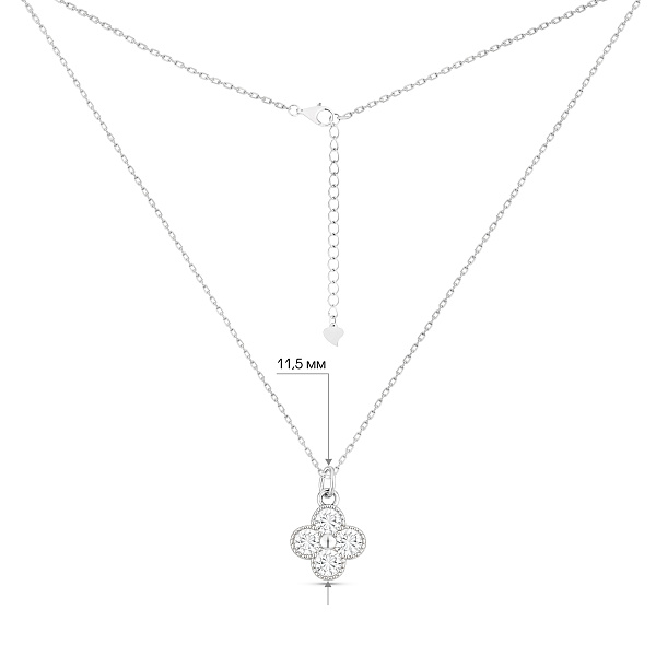 Серебряное колье Клевер с фианитами (арт. 7507/2489/7) – изображение 2
