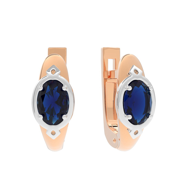 Золоті сережки з сапфіром (арт. 119100Пс) – зображення 1