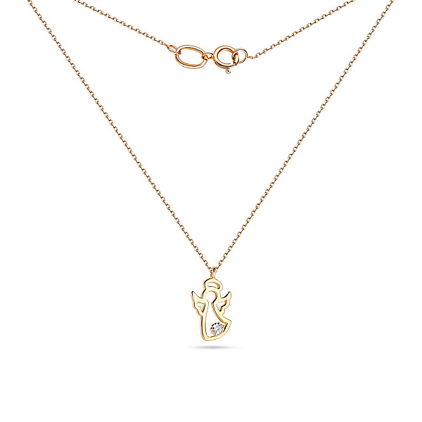 Золотое колье «Ангел» в желтом цвете металла (арт. 350870ж) – изображение 2