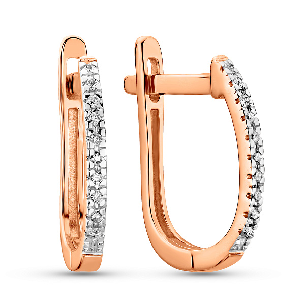 Серьги из красного золота с бриллиантами (арт. С011196005) – изображение 1