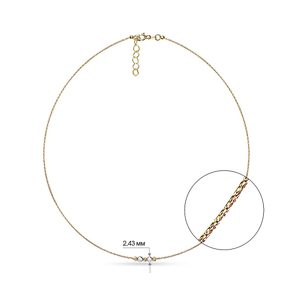 Кольє Orbit з жовтого та білого золота (арт. 351992жб) – зображення 4