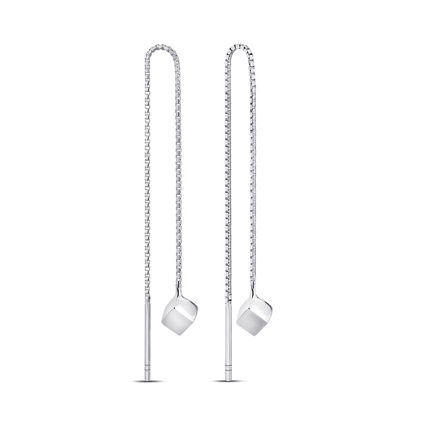 Серебряные серьги протяжки без камней (арт. 7502/9970) – изображение 1