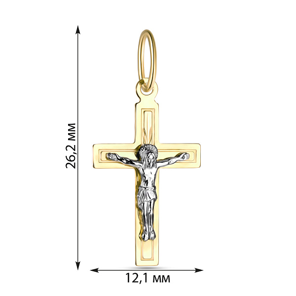 Хрестик з жовтого золота  (арт. 519900ж) – зображення 2