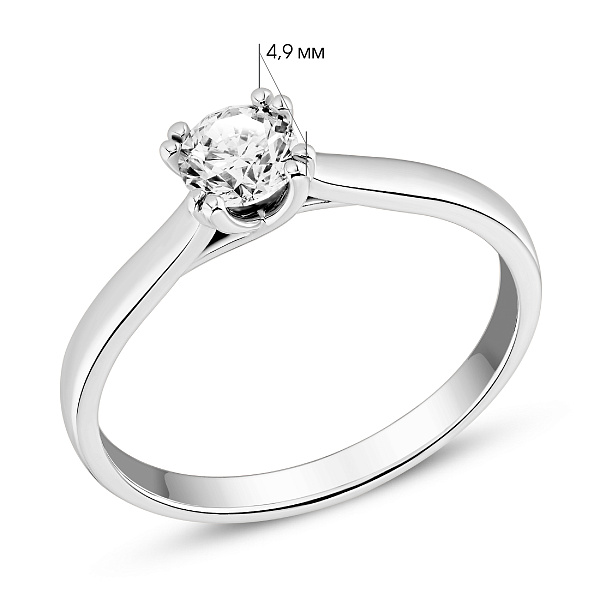 Кольцо из белого золота с бриллиантом (арт. К01116505036б) – изображение 4