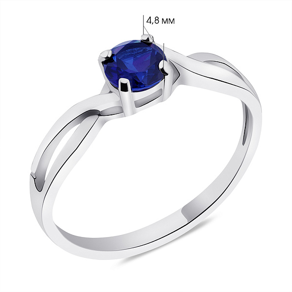 Серебряное кольцо с сапфиром (арт. 7501/390Спскп) – изображение 2