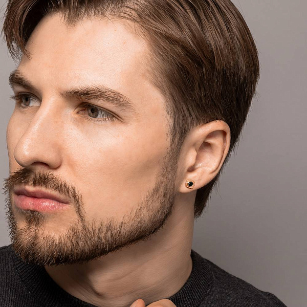 Золотые серьги с фианитами (арт. 1101100ч) – изображение 4