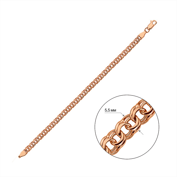 Золотой браслет плетения Бисмарк (арт. ц3120410) – изображение 2