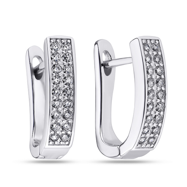 Серьги с фианитами из серебра (арт. 7502/3222) – изображение 1