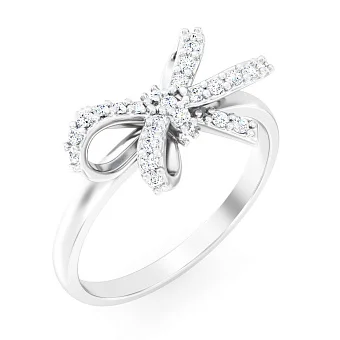 Золотое кольцо Бантикi с бриллиантами (арт. К011828015б)