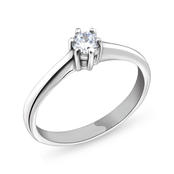Кольцо из серебра с фианитом (арт. 7501/2385) – изображение 1