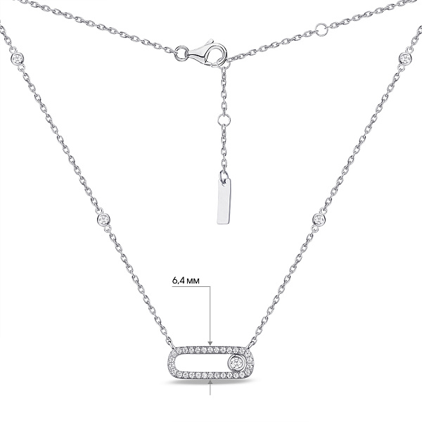 Серебряное колье с фианитами (арт. 7507/1622) – изображение 3