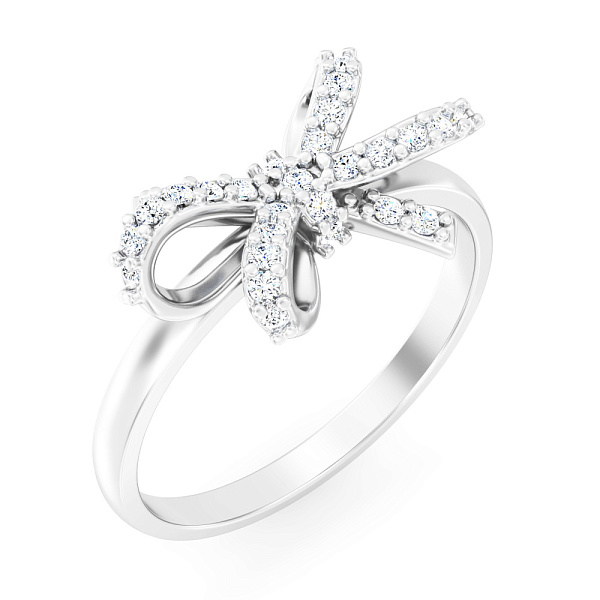 Золотое кольцо Бантикi с бриллиантами (арт. К011828015б) – изображение 1