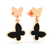 Серьги "Бабочки" из красного золота с эмалью (арт. 110020еч)