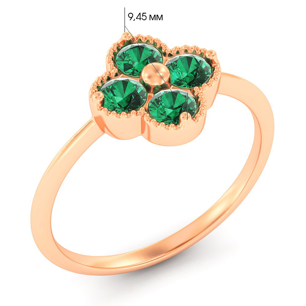 Кольцо из красного золота с кварцем (арт. 141246Пз) – изображение 5