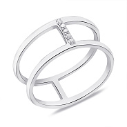 Фото Двойное кольцо Trendy Style из серебра с фианитами (арт. 7501/901-01008)