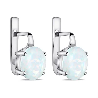 Срібні сережки з опалом (арт. 7502/2299Поб)