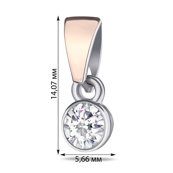 Серебряная подвеска с фианитом (арт. 7203/432пю) – изображение 2