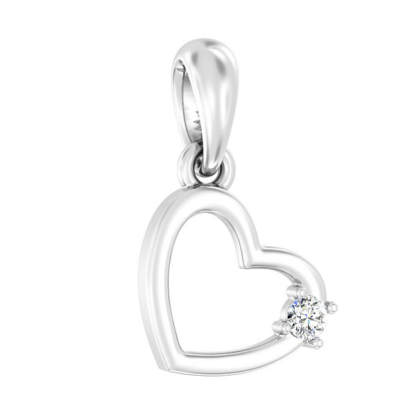 Золотий кулон Серце з діамантом (арт. П011148б) – зображення 1