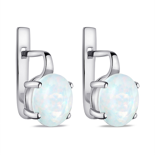 Срібні сережки з опалом (арт. 7502/2299Поб) – зображення 1