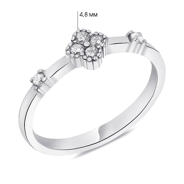 Серебряное кольцо Клевер с фианитами (арт. 7501/5996) – изображение 2