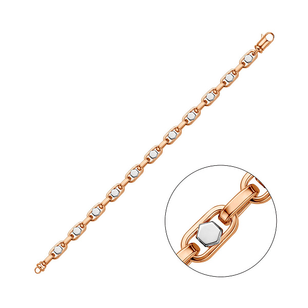 Браслет з червоного і білого золота (арт. 3261076р) – зображення 1