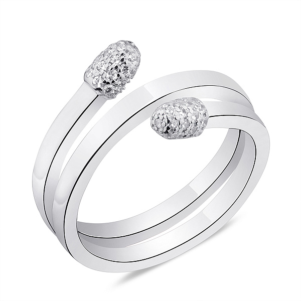 Серебряное кольцо "Спичка" с фианитами (арт. 7501/6020) – изображение 1