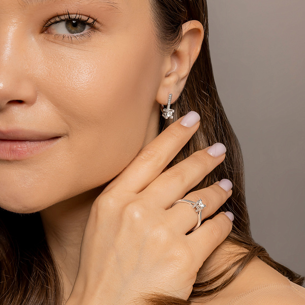 Золоті сережки з діамантами  (арт. С28113080б) – зображення 3