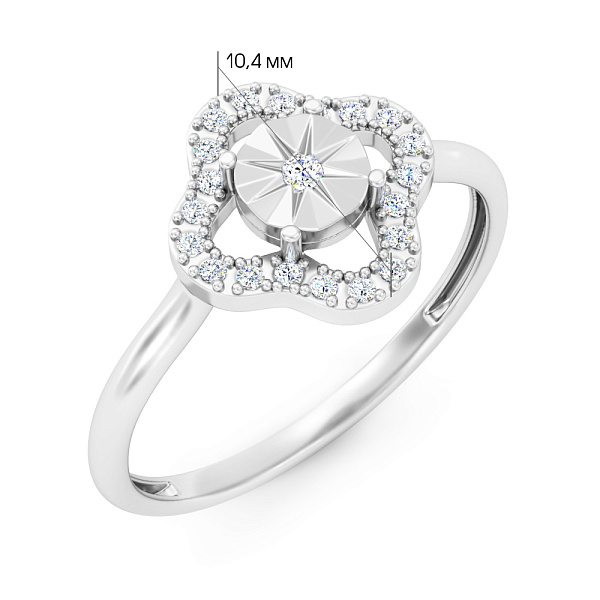 Золотое кольцо с бриллиантами (арт. К011909010б) – изображение 2