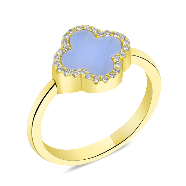 Серебряное кольцо с халцедоном и желтым родированием (арт. 7501/5075/10жхлф) – изображение 1