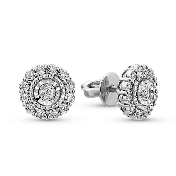 Золотые серьги пусеты с бриллиантами (арт. Т011723010б) – изображение 1