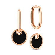 Сережки Лýна з червоного золота з емаллю (арт. 1101055еч)