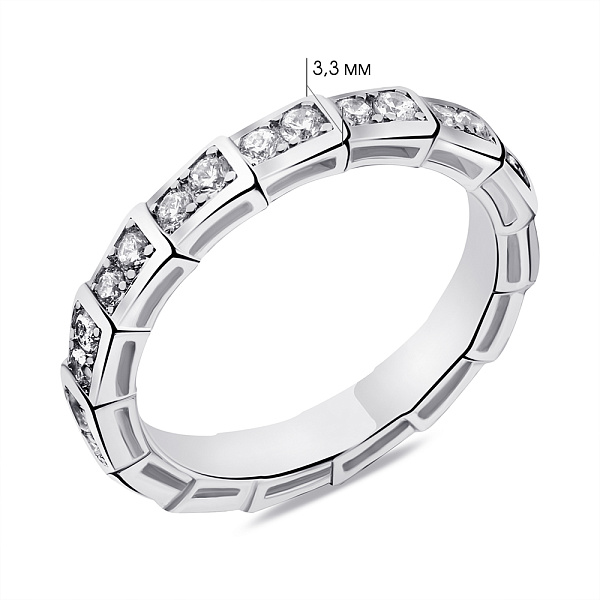 Кольцо из серебра с дорожкой из фианитов (арт. 7501/6479) – изображение 2