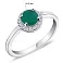 Серебряное кольцо с изумрудом и фианитами (арт. 7001/1221Изм) – изображение 2