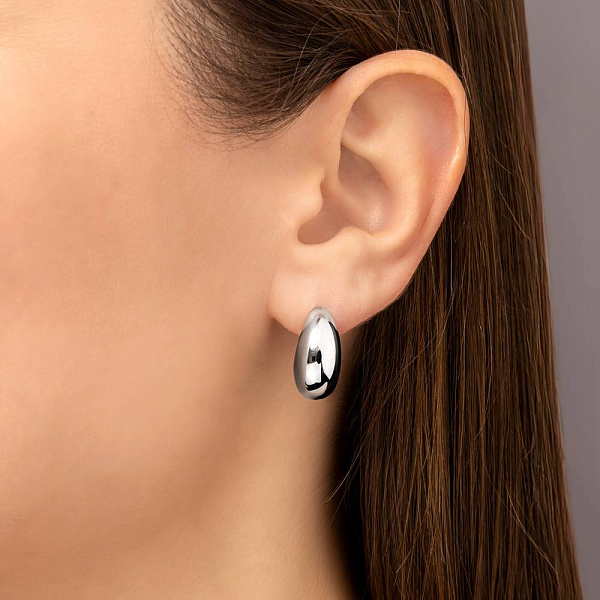 Серьги из белого золота Francelli без камней (арт. е108237/10б) – изображение 2