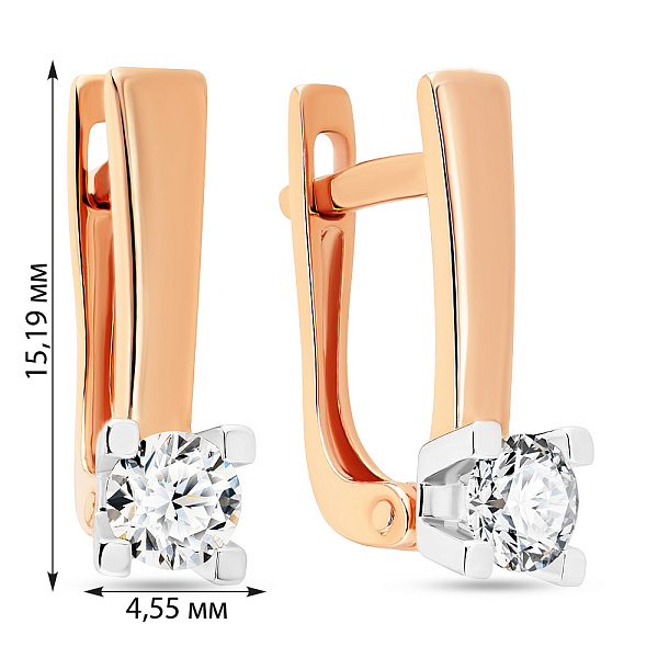 Сережки золоті з діамантами (арт. С011114040) – зображення 6