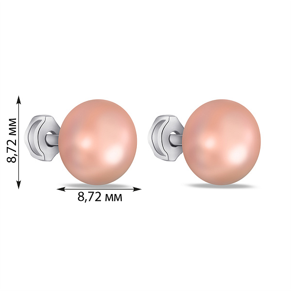 Серьги из серебра с жемчугом (арт. 7518/624жрсп) – изображение 2