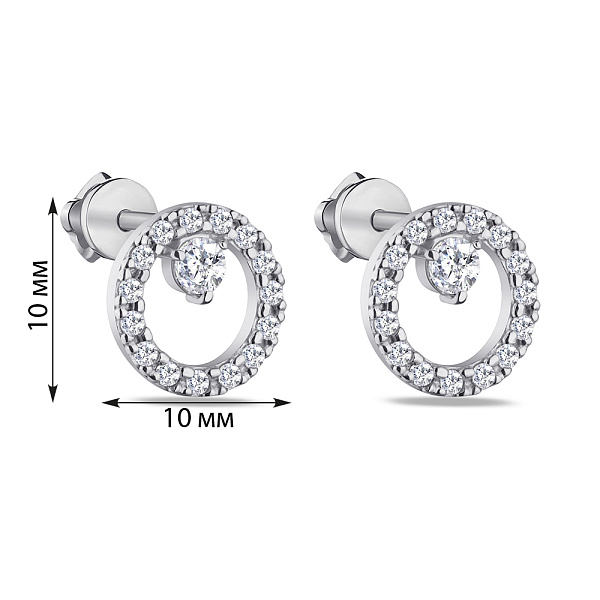 Серьги-пусеты из серебра с фианитами (арт. 7518/А115сю) – изображение 2