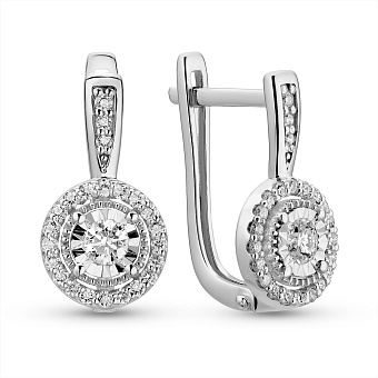 Фото Золотые серьги с бриллиантами (арт. С011244030б)