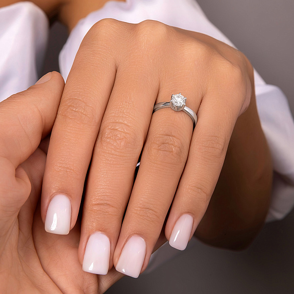 Каблучка з білого золота з діамантом (арт. К01116106046б) – зображення 2