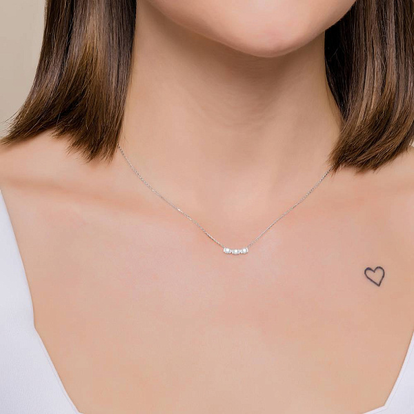 Кольє з білого золота з діамантами (арт. Ц341641010б) – зображення 4