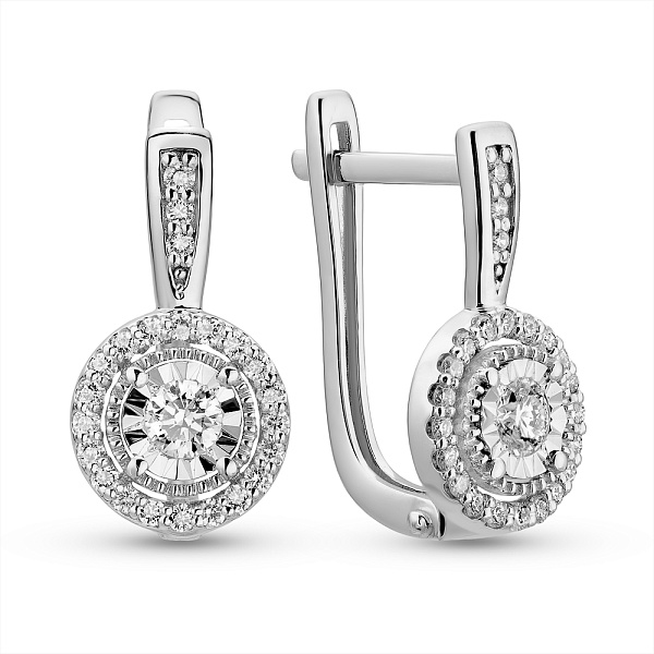 Золотые серьги с бриллиантами (арт. С011244030б) – изображение 1