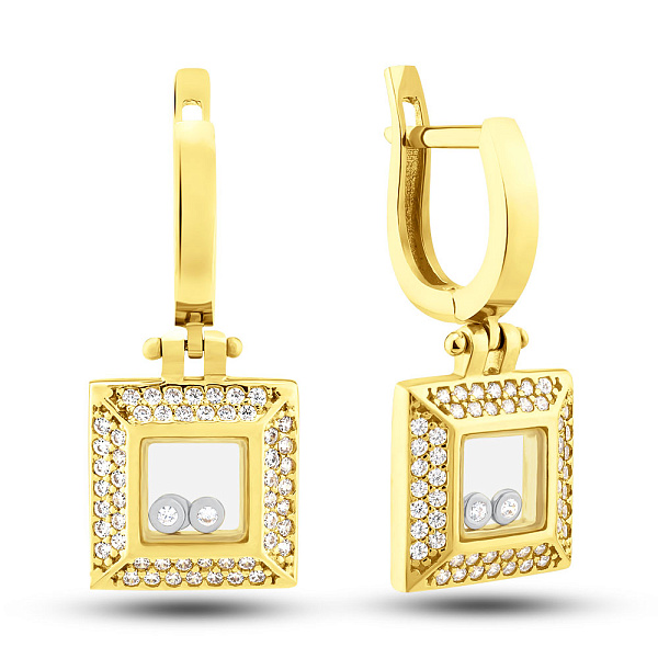 Золотые серьги с фианитами (арт. 109162ж) – изображение 1