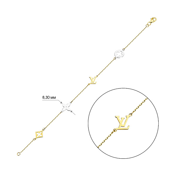 Браслет из золота без камней (арт. 323709жб) – изображение 3