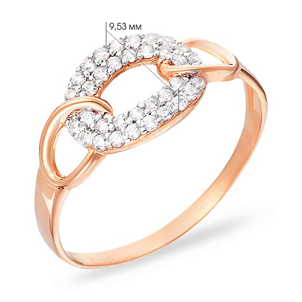 Золота каблучка "Ланки" з фіанітами (арт. 140553) – зображення 3