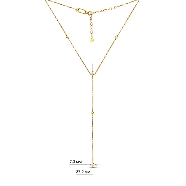 Золотое колье-галстук без камней (арт. 360177ж) – изображение 3