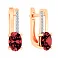 Сережки з червоного золота з гранатом і фіанітами (арт. 111135Пк) – зображення 1