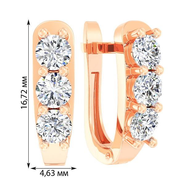 Золоті сережки з фіанітами (арт. 117700) – зображення 2