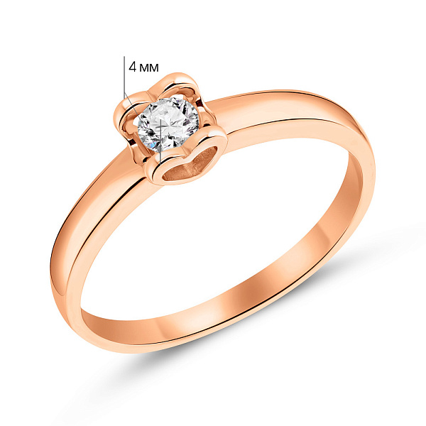 Золотое кольцо с бриллиантом (арт. 1190521201) – изображение 5