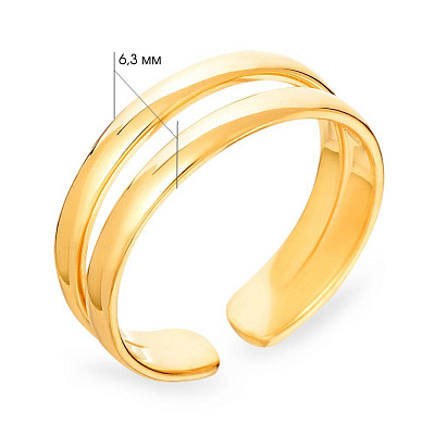 Фаланговое двойное золотое кольцо (арт. 140700фж)