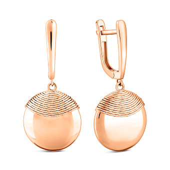 Серьги-подвески из красного золота (арт. 1092101)